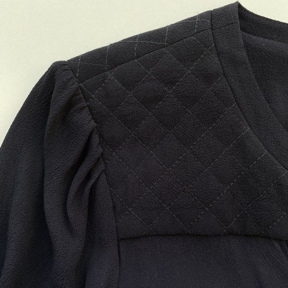 Anthropologie X Maeve Galina Blue Pintuck Quilted Drop Waist Dress | Size S - Picture 5 of 13